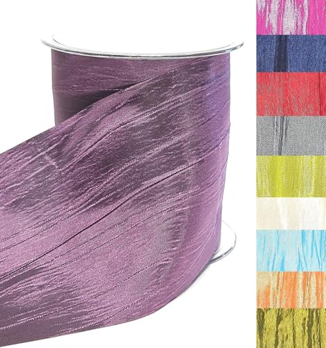 s.dekoda Tischband Crash 15m x 100mm Aubergine Crashband glänzend Dekoband Crashstoff Knitterband [D2234-600] von s.dekoda