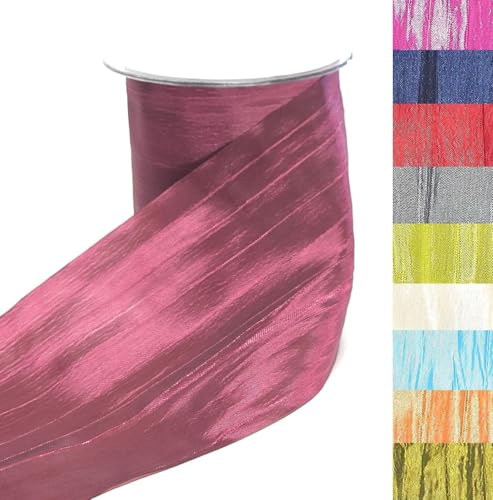s.dekoda Tischband Crash 15m x 100mm Beere Crashband glänzend Dekoband Crashstoff Knitterband [D2234-670] von s.dekoda