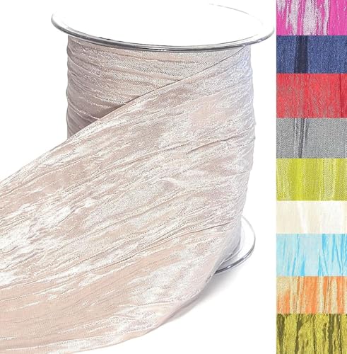 s.dekoda Tischband Crash 15m x 100mm Grau Crashband glänzend Dekoband Crashstoff Knitterband [D2234-415] von s.dekoda