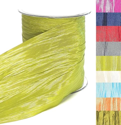 s.dekoda Tischband Crash 15m x 100mm Grün Crashband glänzend Dekoband Crashstoff Knitterband [D2234-510] von s.dekoda