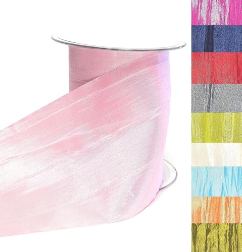 s.dekoda Tischband Crash 15m x 100mm Rosa Crashband glänzend Dekoband Crashstoff Knitterband [D2234-325] von s.dekoda