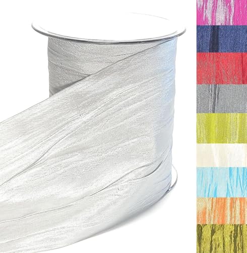 s.dekoda Tischband Crash 15m x 100mm Silbergrau Grau Crashband glänzend Dekoband Crashstoff Knitterband [D2234-710] von s.dekoda
