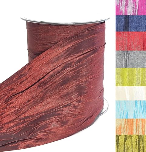 s.dekoda Tischband Crash 15m x 100mm Weinrot - Bordeaux Crashband glänzend Dekoband Crashstoff Knitterband [D2234-360] von s.dekoda