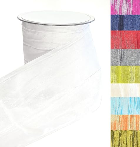 s.dekoda Tischband Crash 15m x 100mm Weiß Crashband glänzend Dekoband Crashstoff Knitterband [D2234-700] von s.dekoda