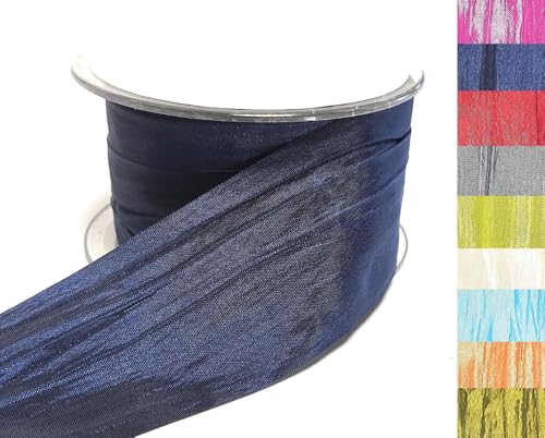 s.dekoda Tischband Crash 20m x 50mm Dunkelblau Crashband glänzend Dekoband Crashstoff Knitterband [D2234-100] von s.dekoda