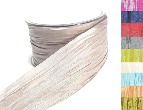 s.dekoda Tischband Crash 20m x 50mm Grau Crashband glänzend Dekoband Crashstoff Knitterband [D2234-415] von s.dekoda