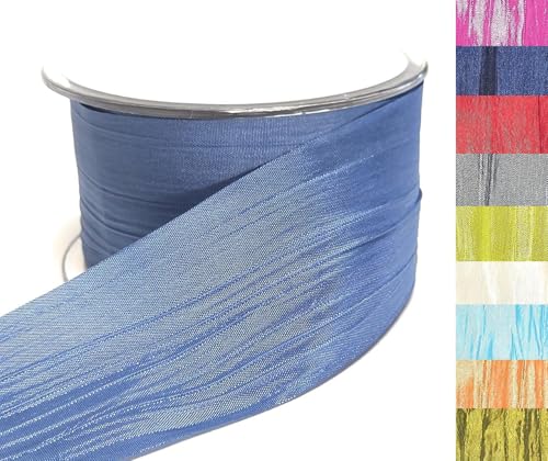 s.dekoda Tischband Crash 20m x 50mm Kornblau Blau Crashband glänzend Dekoband Crashstoff Knitterband [D2234-115] von s.dekoda