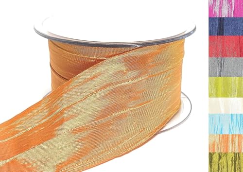 s.dekoda Tischband Crash 20m x 50mm Orange Crashband glänzend Dekoband Crashstoff Knitterband [D2234-265] von s.dekoda