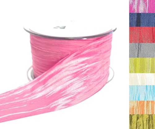 s.dekoda Tischband Crash 20m x 50mm Pink Crashband glänzend Dekoband Crashstoff Knitterband [D2234-640] von s.dekoda