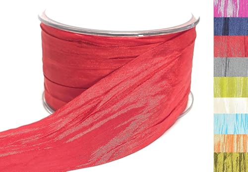 s.dekoda Tischband Crash 20m x 50mm Rot Crashband glänzend Dekoband Crashstoff Knitterband [D2234-300] von s.dekoda
