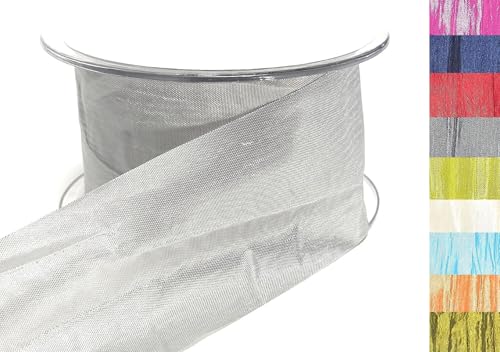 s.dekoda Tischband Crash 20m x 50mm Silbergrau Grau Crashband glänzend Dekoband Crashstoff Knitterband [D2234-710] von s.dekoda