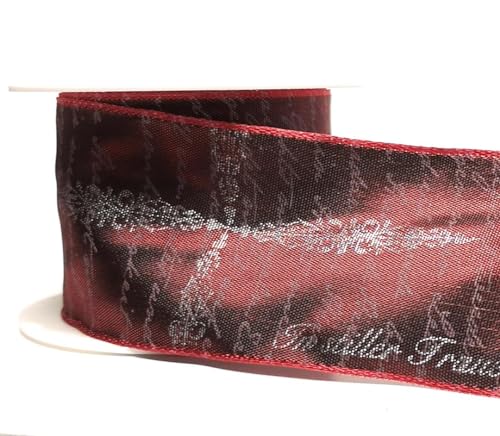 s.dekoda Trauerband 10m x 60mm Weinrot - Silber Psalmband - In Stiller Trauer - Dekoband Trauerschleife [D6251] von s.dekoda