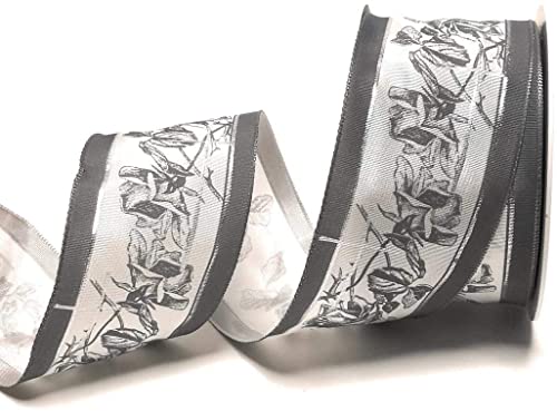 s.dekoda Trauerband 20m x 60mm Weiß - Silber Trauerkreuz - Rose Trauerschleife [9001-101] von s.dekoda