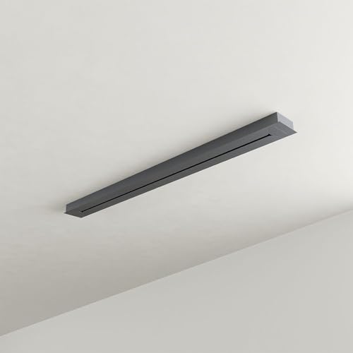 s.luce Modular Balken Baldachin mehrflammig Rechteckig Lampen-Aufhängung, Farbe:Schwarz, Ausführung:1-reihig, Größe:120cm von s`luce