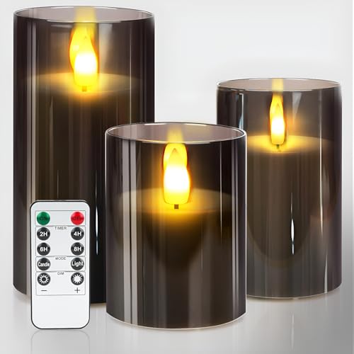 LED-Kerzen Mit Fernbedienung - Flammenlose Teelichte Mit Timer, Batteriebetriebene Stumpenkerzen Aus Acryl, Simulierte Elektrische Kerzen für Weihnachtsdeko, Hochzeiten, Partys - 3er-Set LED-Kerzen Mit Fernbedienung - Flammenlose Teelichte Mit Timer, Batteriebetriebene Stumpenkerzen Aus Acryl, Simulierte Elektrische Kerzen für Weihnachtsdeko, Hochzeiten, Partys - 3er-Set von sacemontic