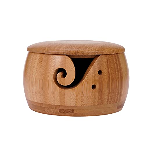sadfd Handgemachte Holzgarnschale, Holzstrickschüssel, Garnschale Wollschale Garnschale Mit Geschnitzten Löcher Und Deckel, Wollschale Zum Stricken Und Häkeln, Garnaufbewahrungsschale, 15x8 cm sadfd Handgemachte Holzgarnschale, Holzstrickschüssel, Garnschale Wollschale Garnschale Mit Geschnitzten Löcher Und Deckel, Wollschale Zum Stricken Und Häkeln, Garnaufbewahrungsschale, 15x8 cm von sadfd