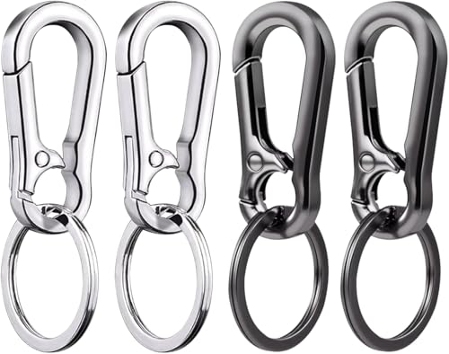 4-teiliger abnehmbarer Karabinerhaken, Karabiner Schlüsselring, Karabiner Schlüsselring, kleiner Schlüsselring mit Karabiner für Männer und Frauen 4-teiliger abnehmbarer Karabinerhaken, Karabiner Schlüsselring, Karabiner Schlüsselring, kleiner Schlüsselring mit Karabiner für Männer und Frauen von sadwqgewnbf