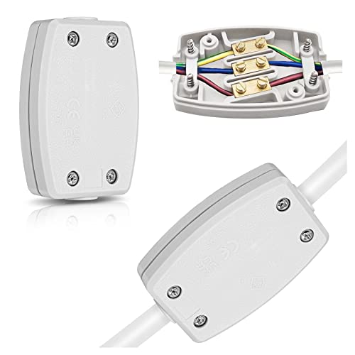 Elektrische Kabelabzweigdose mit 3 Klemmen, 13 A, 250 V, Flexstecker, 3-adrig, Kabelverbinder, schwarze Kabelverbinder für Innenbeleuchtung, Strom, Kabel, Weiß, 2 Stück Elektrische Kabelabzweigdose mit 3 Klemmen, 13 A, 250 V, Flexstecker, 3-adrig, Kabelverbinder, schwarze Kabelverbinder für Innenbeleuchtung, Strom, Kabel, Weiß, 2 Stück von saerryor