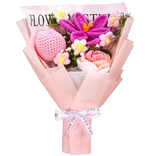 saerryor Häkelblumen Blumenstrauß, Handgemachte Gestrickte Blumen Blumenstrauß Künstliche Gefälschte Rose und Tulpen Konservierte Blume Geschenk für Jahrestag Abschluss Geburtstag Hochzeit saerryor Häkelblumen Blumenstrauß, Handgemachte Gestrickte Blumen Blumenstrauß Künstliche Gefälschte Rose und Tulpen Konservierte Blume Geschenk für Jahrestag Abschluss Geburtstag Hochzeit von saerryor