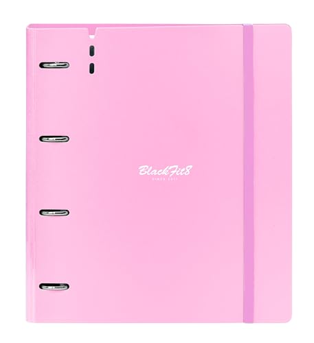 BLACKFIT8 Smile Ringbuch mit 4 Ringen, 35 mm, mit Ersatz, mit 100 A4-Blättern, ideal für Kinder verschiedener Altersgruppen, bequem und vielseitig, Qualität und Widerstandsfähigkeit, 27 x 4 x 32 cm von safta