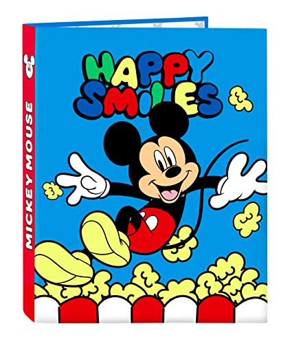 Mickey Mouse Ringbuch Folio 4 gemischte Ringe 'Happy Smiles' von safta