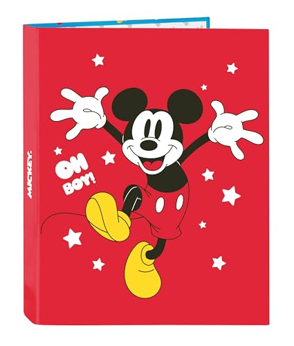 Safta Mickey Mouse Fantastic - Ordner mit 4 Ringen, ideal für Kinder verschiedener Altersgruppen, bequem und vielseitig, Qualität und Widerstandsfähigkeit, 26,5 x 33 cm, Blau/Rot Safta Mickey Mouse Fantastic - Ordner mit 4 Ringen, ideal für Kinder verschiedener Altersgruppen, bequem und vielseitig, Qualität und Widerstandsfähigkeit, 26,5 x 33 cm, Blau/Rot von safta