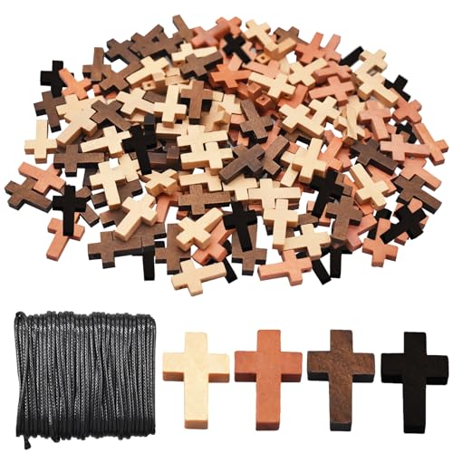 Saijer Holz Kreuz Anhänger,200 Stück Holzkreuz Streuartikel Taufe Verzierung 4 Farbe Segen Kreuz Charm für DIY Halskette Schmuck Zubehör Taufe Saijer Holz Kreuz Anhänger,200 Stück Holzkreuz Streuartikel Taufe Verzierung 4 Farbe Segen Kreuz Charm für DIY Halskette Schmuck Zubehör Taufe von saijer