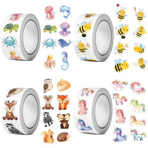 Saijer Sticker Kindle，2000 Pcs Sticker Kinder Stickerbuch Erwachsene Journal Sticker Sticker Tiere Aufkleber Kinder Book Sticker Buch Sticker Lesen Zubehör Cute Stuff Bookish Sticker von saijer