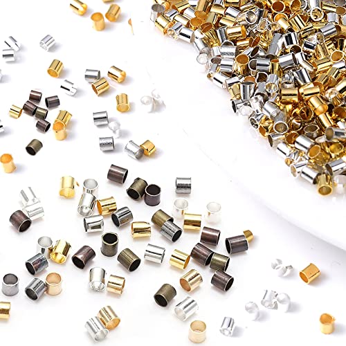 1500 Stück Quetschperlen,Tube Crimp Perlen,Kupferrohr Crimp Perlen,Gemischte Armband Lose Perlen Spacer,Schmuckherstellung Ende Kappe für DIY Schmuck zubehörHerstellung 1.5mm/2.0mm/2.5mm von saizone