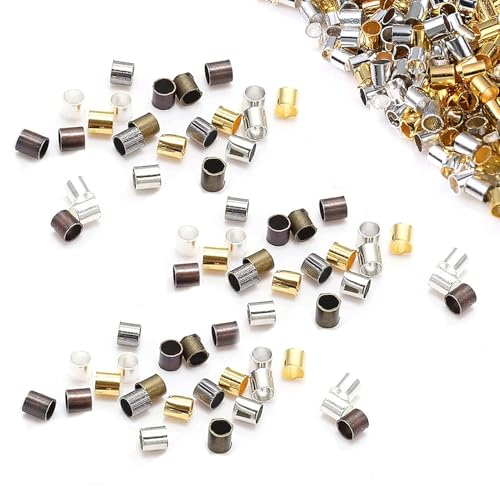 300 Stück Quetschperlen,Tube Crimp Perlen,Kupferrohr Crimp Perlen,Gemischte Armband Lose Perlen Spacer,Schmuckherstellung Ende Kappe für DIY Schmuck zubehörHerstellung 1.5mm/2.0mm/2.5mm von saizone