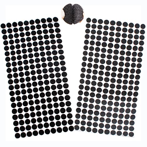 Klett Klebepunkte,Klettpunkte Selbstklebend 10mm,400 Stück Punkte 200 Paar Schlaufe Punkte Self Adhesive Klebend Klettverschluss für Papier,Metall,Kunststoff,Glas,Leder (Schwarz) von saizone