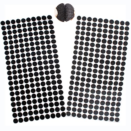saizone Klett Klebepunkte,Klettpunkte Selbstklebend 10mm,400 Stück Punkte 200 Paar Schlaufe Punkte Self Adhesive Klebend Klettverschluss für Papier,Metall,Kunststoff,Glas,Leder (Schwarz) von saizone