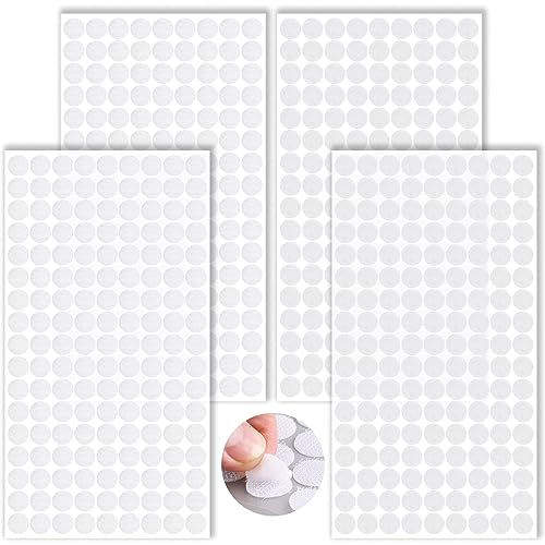 saizone Klett Klebepunkte,Klettpunkte Selbstklebend 10mm,600 Stück Punkte 300 Paar Schlaufe Punkte Self Adhesive Klebend Klettverschluss für Papier,Metall,Kunststoff,Glas,Leder (Weiß) von saizone