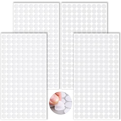 Klett Klebepunkte,Klettpunkte Selbstklebend 10mm,600 Stück Punkte 300 Paar Schlaufe Punkte Self Adhesive Klebend Klettverschluss für Papier,Metall,Kunststoff,Glas,Leder (Weiß) von saizone