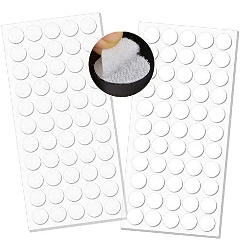 Klett Klebepunkte,Klettpunkte Selbstklebend 20mm,90 Stück Punkte 45 Paar,klettband selbstklebend rund,klettpunkte,selbstklebende klettpunkte,für Papier,Metall,Kunststoff,Glas,Leder (Weiß) von saizone