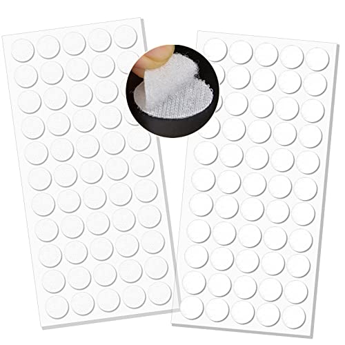 saizone Klett Klebepunkte,Klettpunkte Selbstklebend 20mm,90 Stück Punkte 45 Paar,klettband selbstklebend rund,klettpunkte,selbstklebende klettpunkte,für Papier,Metall,Kunststoff,Glas,Leder (Weiß) von saizone