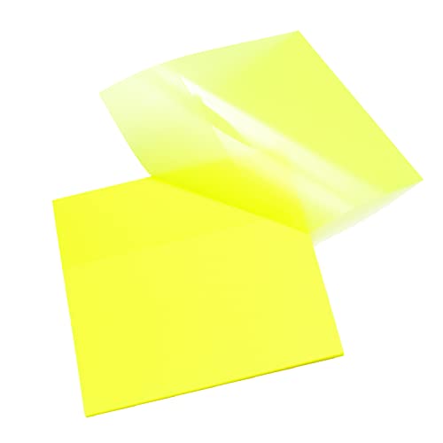 Transparente Haftnotizen,Selbstklebendes Transparent Sticky Notes,Wasserfest Haftnotizzettel Set,Wiederbeschreibbar Klebezettel,für Schule,Büro,Studenten,Bürodokumenten,Büchern,75×75 mm,50PCS (Gelb) von saizone