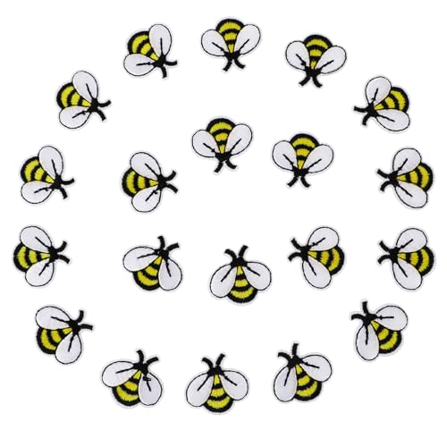 20 Stück Bienen-Stickerei-Aufnäher, niedlicher Stoff, kleine Bügelapplikation, Dekoration, Bienenknöpfe, Nähflicken für Hemden, Jacken, Jeans, Hüte, Rucksäcke, Kleidung, DIY 20 Stück Bienen-Stickerei-Aufnäher, niedlicher Stoff, kleine Bügelapplikation, Dekoration, Bienenknöpfe, Nähflicken für Hemden, Jacken, Jeans, Hüte, Rucksäcke, Kleidung, DIY von salbsever