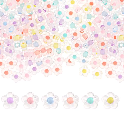 salbsever 200 Stück Transparent Acryl Flower Beads, 12mm kleine Zwischenperlen Blumen Perlen, Lose Spacer Perlen mit Loch für DIY Armbändern Halsketten Ringen Ohrringen Schmuckherstellung Handwerk salbsever 200 Stück Transparent Acryl Flower Beads, 12mm kleine Zwischenperlen Blumen Perlen, Lose Spacer Perlen mit Loch für DIY Armbändern Halsketten Ringen Ohrringen Schmuckherstellung Handwerk von salbsever
