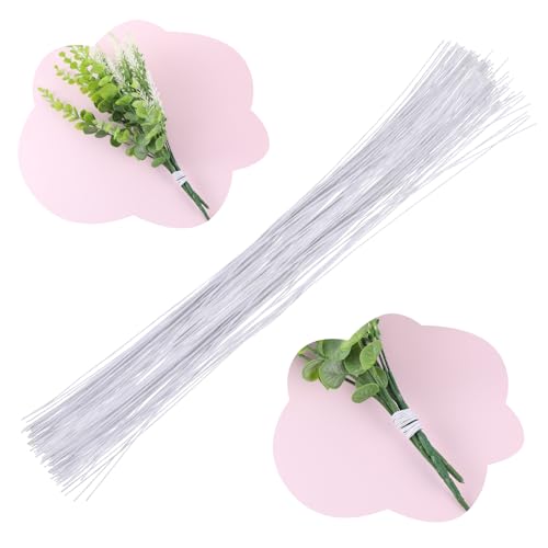 200 Stück Draht Blumen Basteln, Blumendraht Weiß 36 cm Lang, Blumendraht Weiß Draht 26 Gauge, für die Herstellung von Blumenhandwerk, künstlichen Blumen, Blumenbouquets 200 Stück Draht Blumen Basteln, Blumendraht Weiß 36 cm Lang, Blumendraht Weiß Draht 26 Gauge, für die Herstellung von Blumenhandwerk, künstlichen Blumen, Blumenbouquets von salbsever