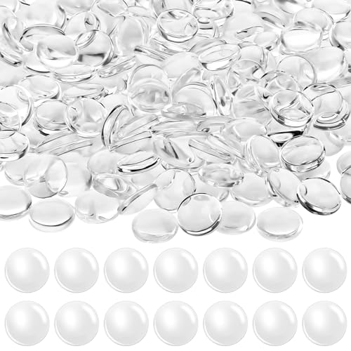 200 Stück Glasnuggets Klar, Runde Cabochons Crystal Clear Flache Rückseite Glaskuppel Fassung Flat Back Glasstein Set für DIY Schmuckherstellung 12mm 200 Stück Glasnuggets Klar, Runde Cabochons Crystal Clear Flache Rückseite Glaskuppel Fassung Flat Back Glasstein Set für DIY Schmuckherstellung 12mm von salbsever