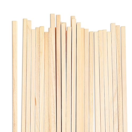30 Stück Holzstäbe, 30cm Holzstäbchen Eckig Naturholz, für Handwerk und Heimwerker Hochwertige Quadratisch Hölzer(0.6 x 0.6cm) von salbsever