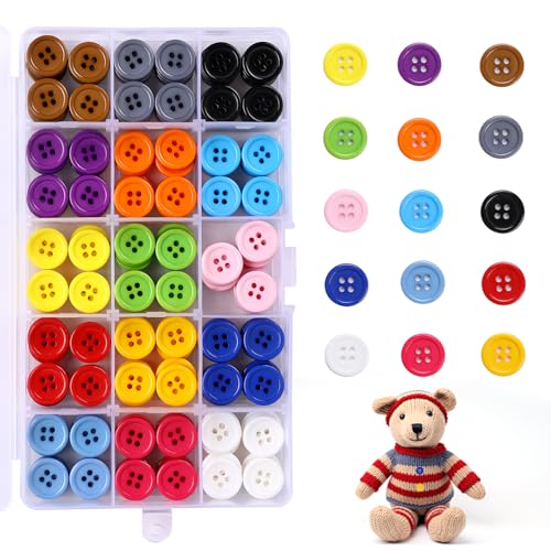 300 Stück Bunte Harz Rund Knöpfe, 15mm Basteln Knöpfe Mit Aufbewahrungsbox, 15 Farben für DIY Scrapbooking, Dekorieren, Nähen und Handarbeit 300 Stück Bunte Harz Rund Knöpfe, 15mm Basteln Knöpfe Mit Aufbewahrungsbox, 15 Farben für DIY Scrapbooking, Dekorieren, Nähen und Handarbeit von salbsever
