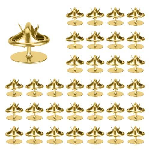 50 Pairs Metall-Verschlussstift Rückseiten, Tie Tack Pin Backs mit Blank Pins Stiftkappe Revers Stecknadelhalter Schmetterlingskupplung Rückseiten für Anstecker Gold von salbsever