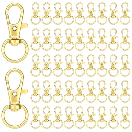 50 Stück goldfarbene Karabinerhaken für Schlüsselanhänger, goldfarbene Karabinerhaken, Metall-Karabinerverschlüsse, Schlüsselanhänger, Schlüsselbund, für Schmuckherstellung, Geldbörse, Taschen 50 Stück goldfarbene Karabinerhaken für Schlüsselanhänger, goldfarbene Karabinerhaken, Metall-Karabinerverschlüsse, Schlüsselanhänger, Schlüsselbund, für Schmuckherstellung, Geldbörse, Taschen von salbsever