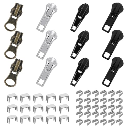 57 Stück Reißverschluss Zipper Reparatur Set, 5 Metall Reissverschluss Reparatur Set, ReißVerschluss Schieber, Reißverschluss Zipper, Ersatz Zipper für Jacken, Taschen, Mantel, Schlafsack 57 Stück Reißverschluss Zipper Reparatur Set, 5 Metall Reissverschluss Reparatur Set, ReißVerschluss Schieber, Reißverschluss Zipper, Ersatz Zipper für Jacken, Taschen, Mantel, Schlafsack von salbsever