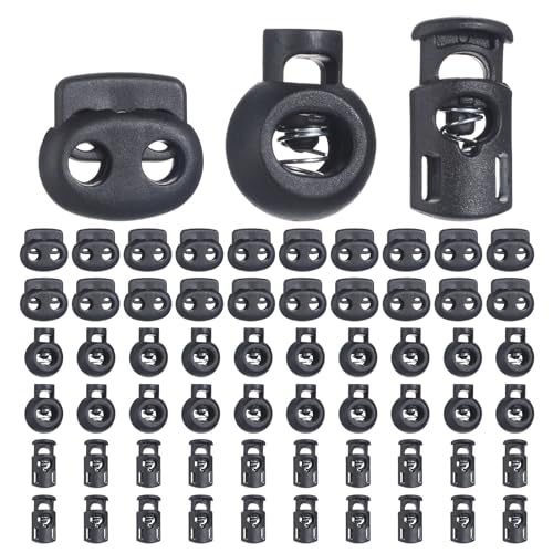 60 Stück 2-Loch Kordel Stopper, Kunststoff Kordelklemme Doppelloch Zugkordel Gummikordel Stopper Federschnurschlösser Schwarz Schnurstopper für Kordelzug Kleidung Paracord Schnürsenkel Kleidung 60 Stück 2-Loch Kordel Stopper, Kunststoff Kordelklemme Doppelloch Zugkordel Gummikordel Stopper Federschnurschlösser Schwarz Schnurstopper für Kordelzug Kleidung Paracord Schnürsenkel Kleidung von salbsever