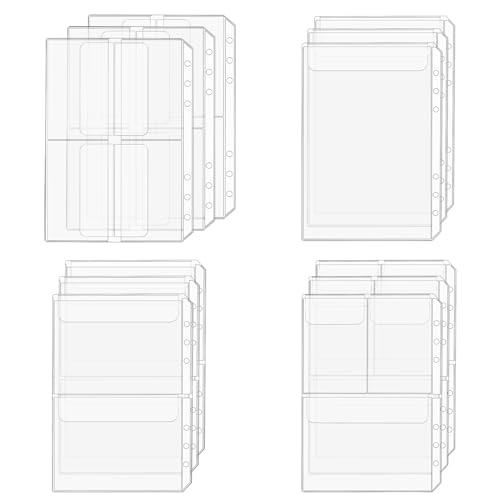 A5 Bindertaschen, A5-Größe, 6 Löcher, wasserdichte Einsätze, Premium, transparente Ordner, Reißverschluss, Dokumentenmappen, Dokumentenmappen, für Notizbücher mit 6 Ringen, lose Blätter, transparent von salbsever