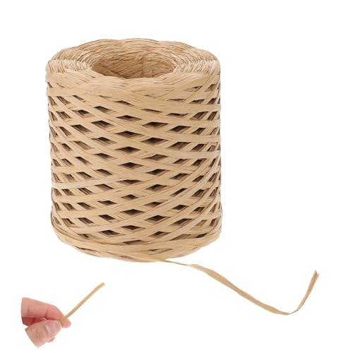Bast Papier Bänd, 200m Raffia Papierband Naturbast Bastband Natur, Raffia Paper Schnur, Geschenkband Verpackung Papier Bindfäden für Festival Geschenkverpackung, DIY Handwerk Weberei Dekoration von salbsever