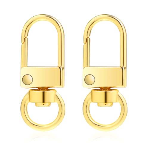 2 Stück Gold Karabinerhaken Metall Schlüsselanhänger Krallenverschlüsse Drehbare karabiner Lanyard Verschlüsse für DIY Handtasche Keychain Schlüsselring Stecker Schmuck 2 Stück Gold Karabinerhaken Metall Schlüsselanhänger Krallenverschlüsse Drehbare karabiner Lanyard Verschlüsse für DIY Handtasche Keychain Schlüsselring Stecker Schmuck von salbsever
